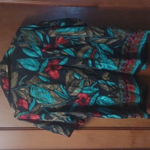 Vintage Tropical Floral island open shirt shacket Beach resort Wear
